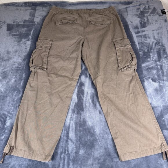 No Boundaries Men's Brown  Wide Leg Cargo Pants Size L Baggy Y2K Skater Grunge - Picture 8 of 9